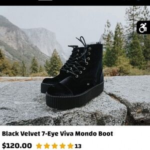 TUK Black Velvet Viva Mondo Boot - Women's 10